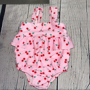 CHERRY fruit one piece swimsuit infant size 6/9M